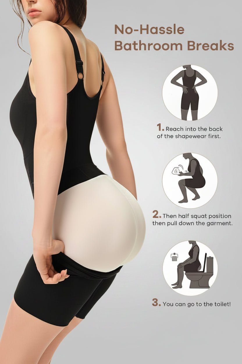 Easy Bathroom Break Sculpting Bodysuit - Luxmery