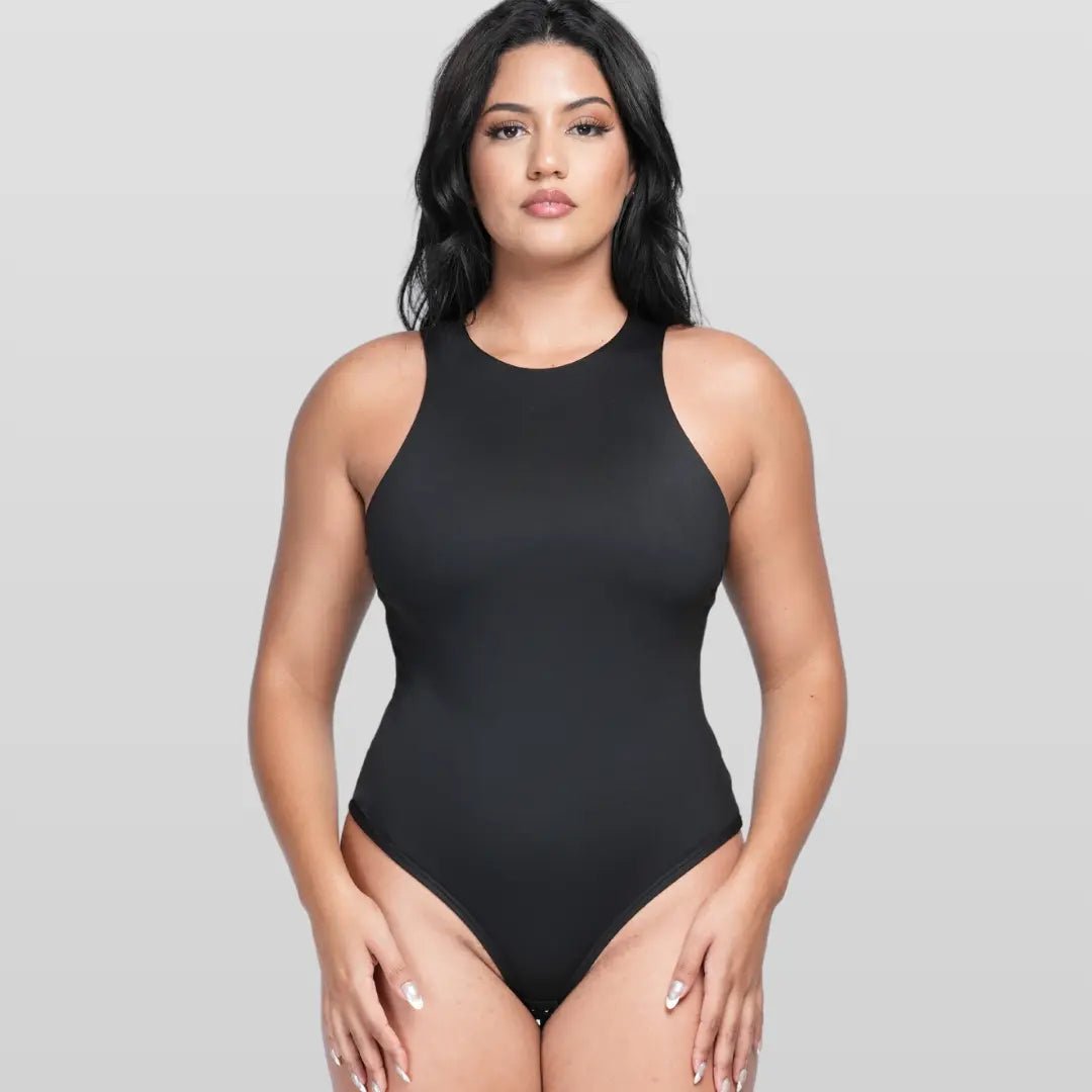 High Neck Thong Sculpting Bodysuit - Luxmery