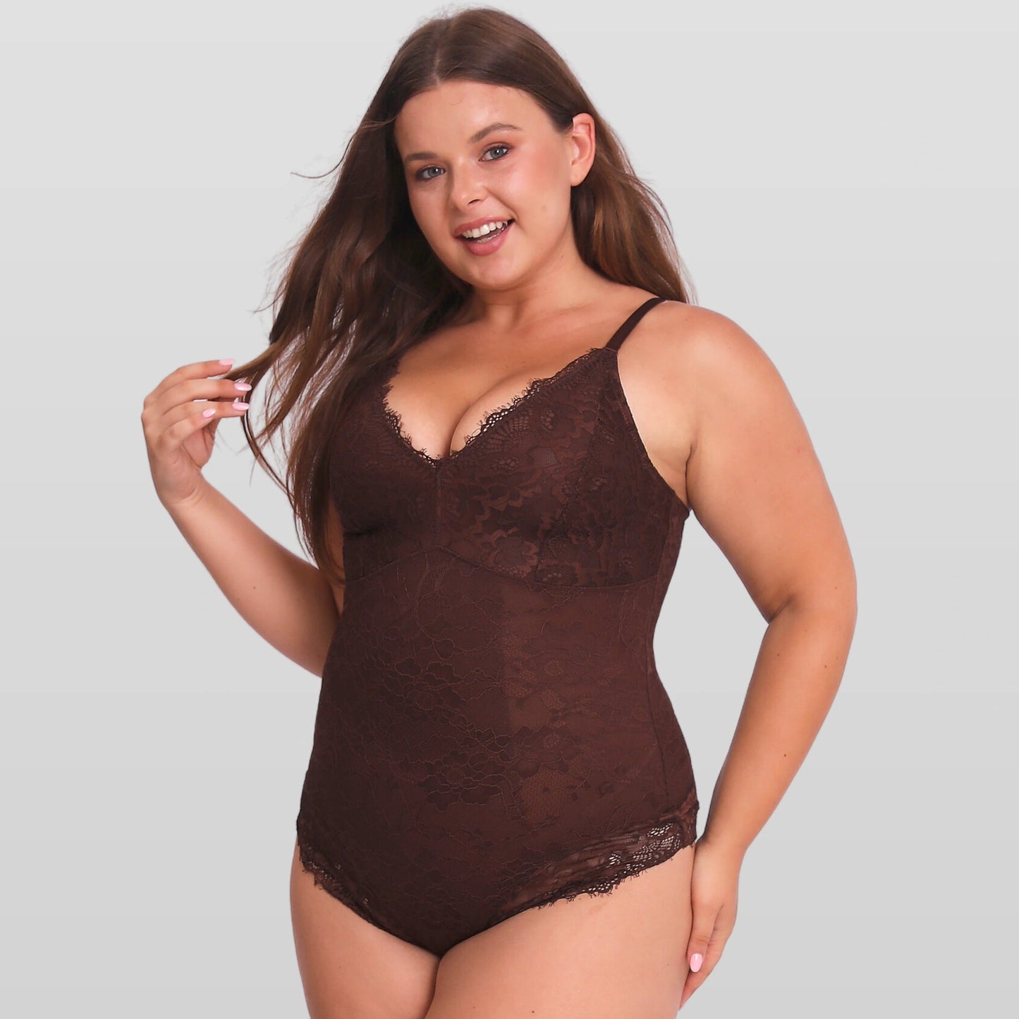 Lace Trim TrueCurve™ Slimming Bodysuit - Luxmery