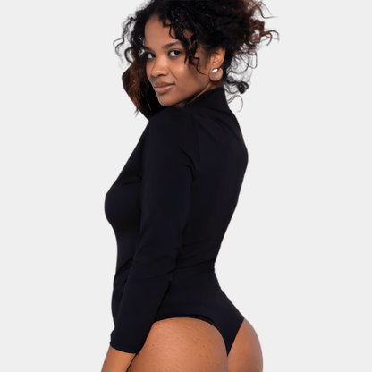 Long Sleeve Mock Neck Bodysuit - Luxmery