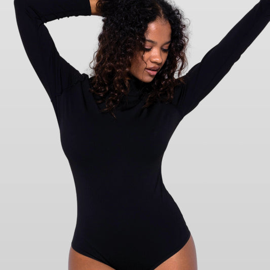 Long Sleeve Mock Neck Bodysuit - Luxmery