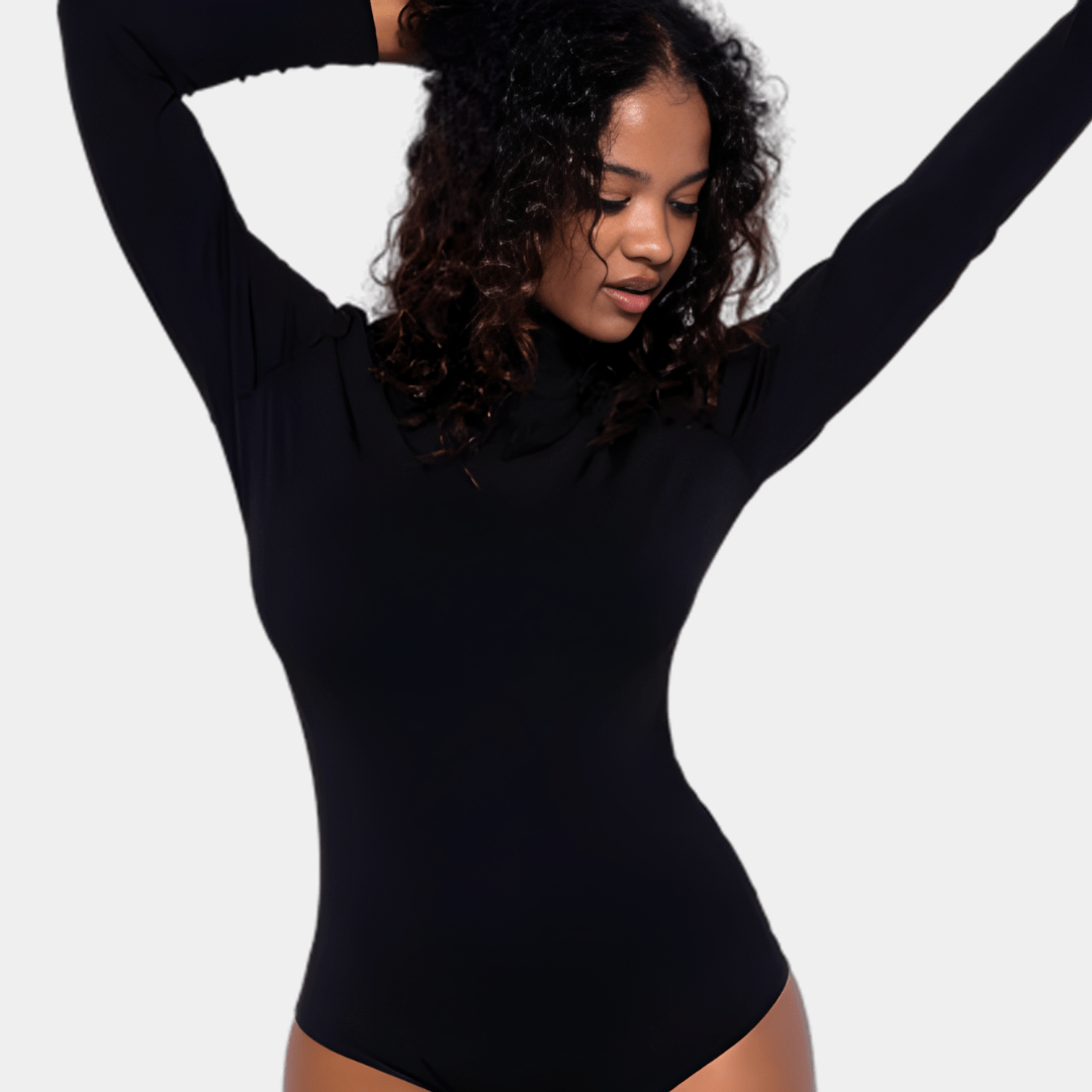 Long Sleeve Mock Neck Bodysuit - Luxmery