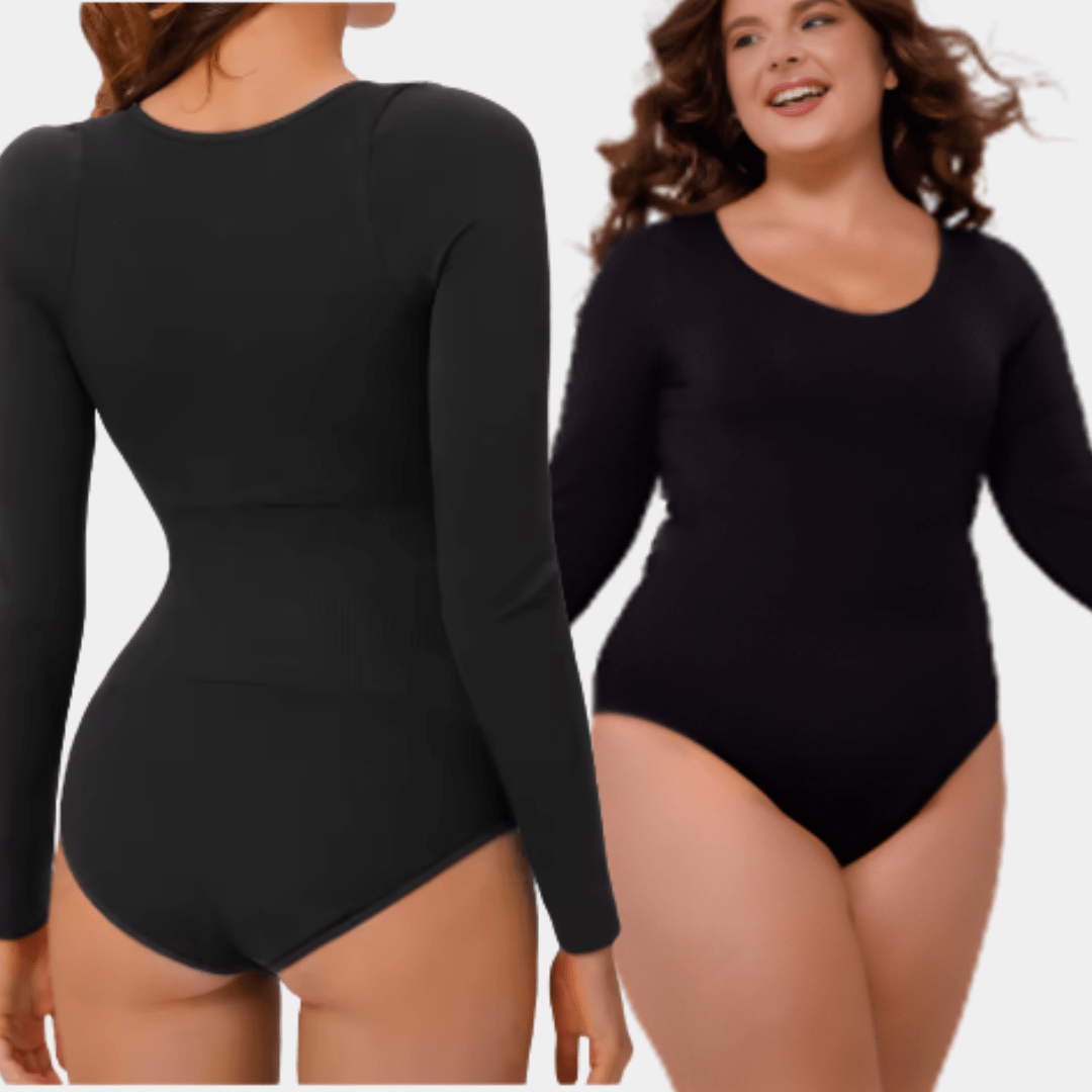 Long Sleeve Round Neck Bodysuit - Luxmery