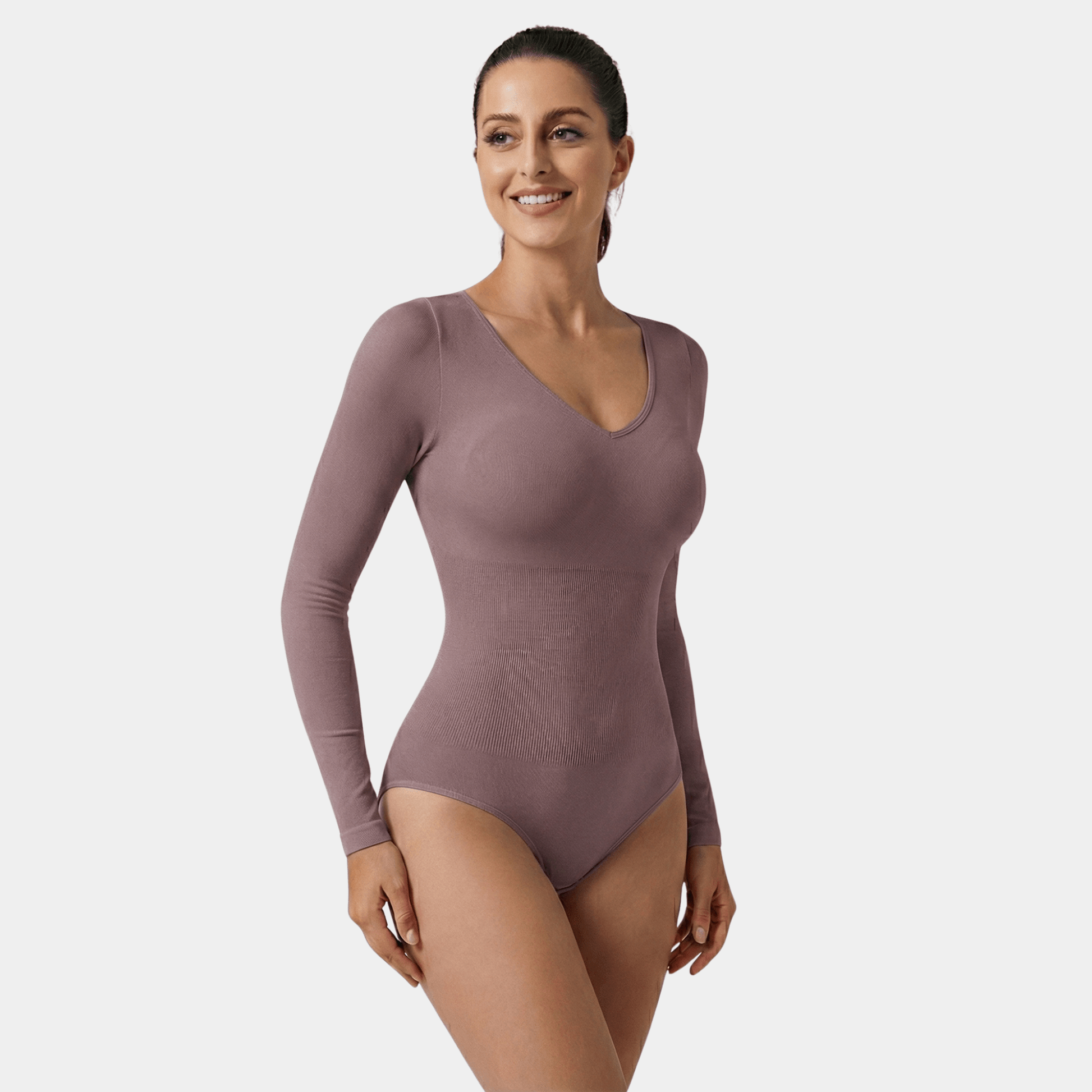 Long Sleeve V - Neck Bodysuit - Luxmery