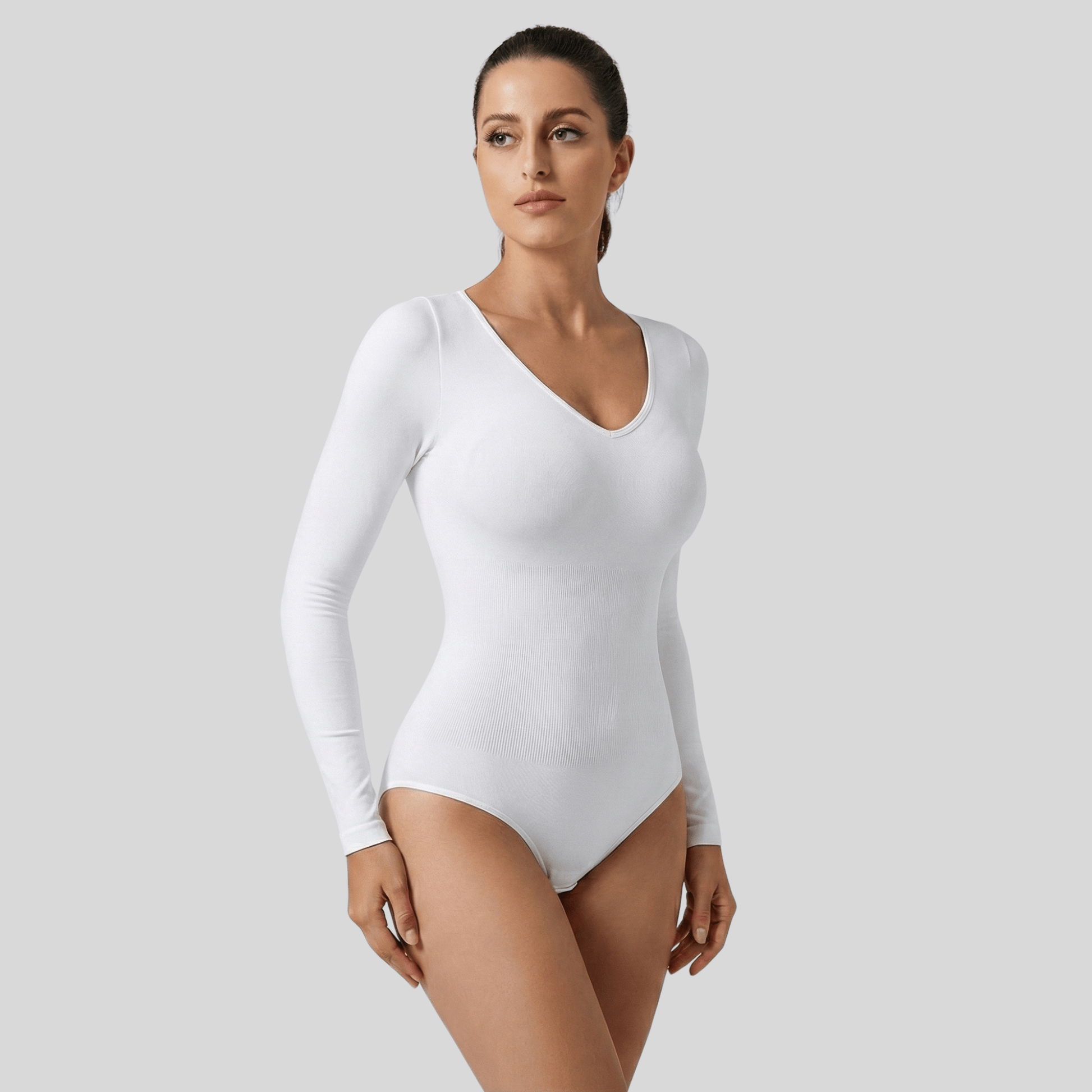 Long Sleeve V - Neck Bodysuit - Luxmery