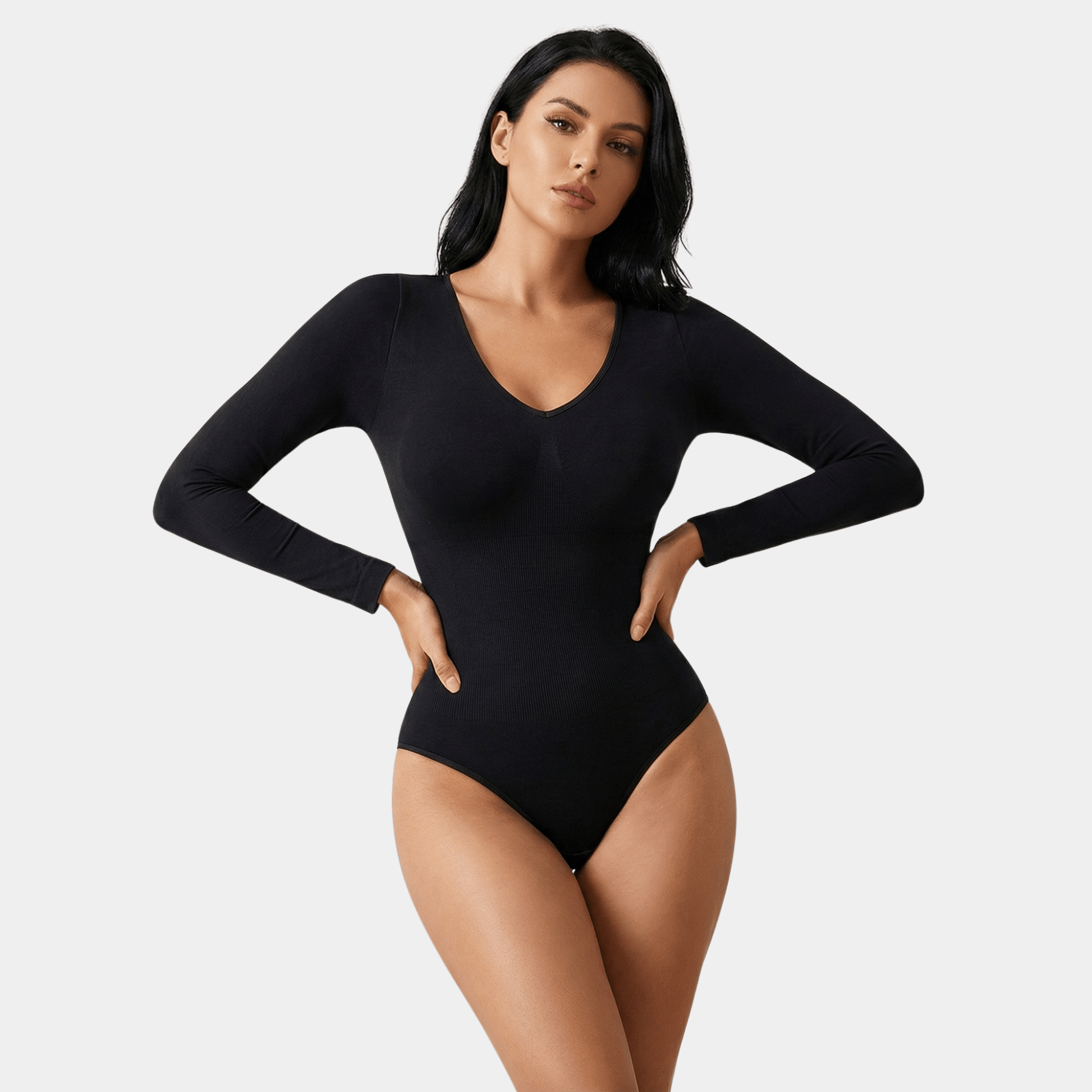 Long Sleeve V - Neck Bodysuit - Luxmery
