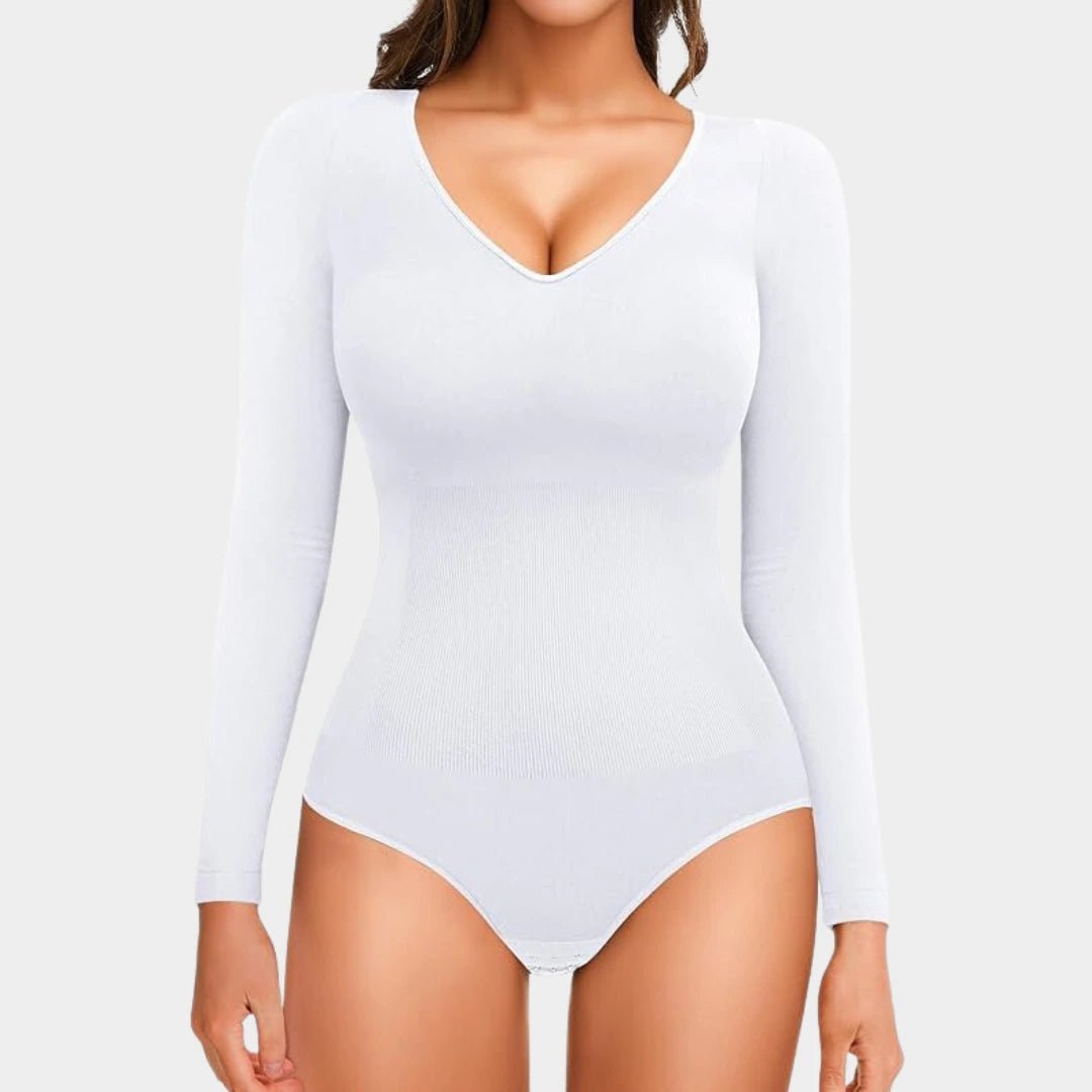 Long Sleeve V - Neck Bodysuit - Luxmery