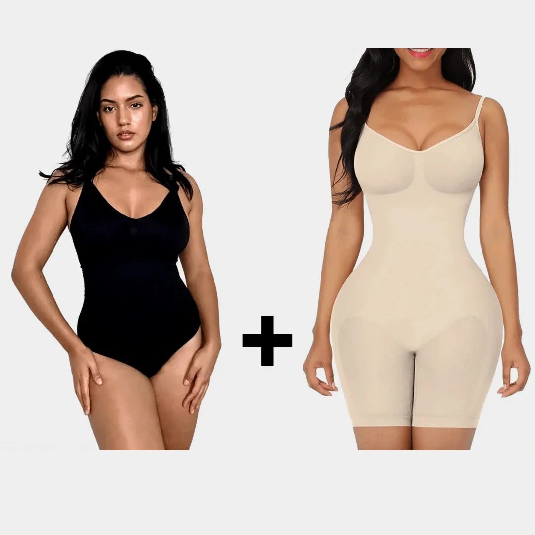 Luxmery Essentials Bundle - 1 Sculpting Bodysuit + 1 Full Bodysuit - Luxmery