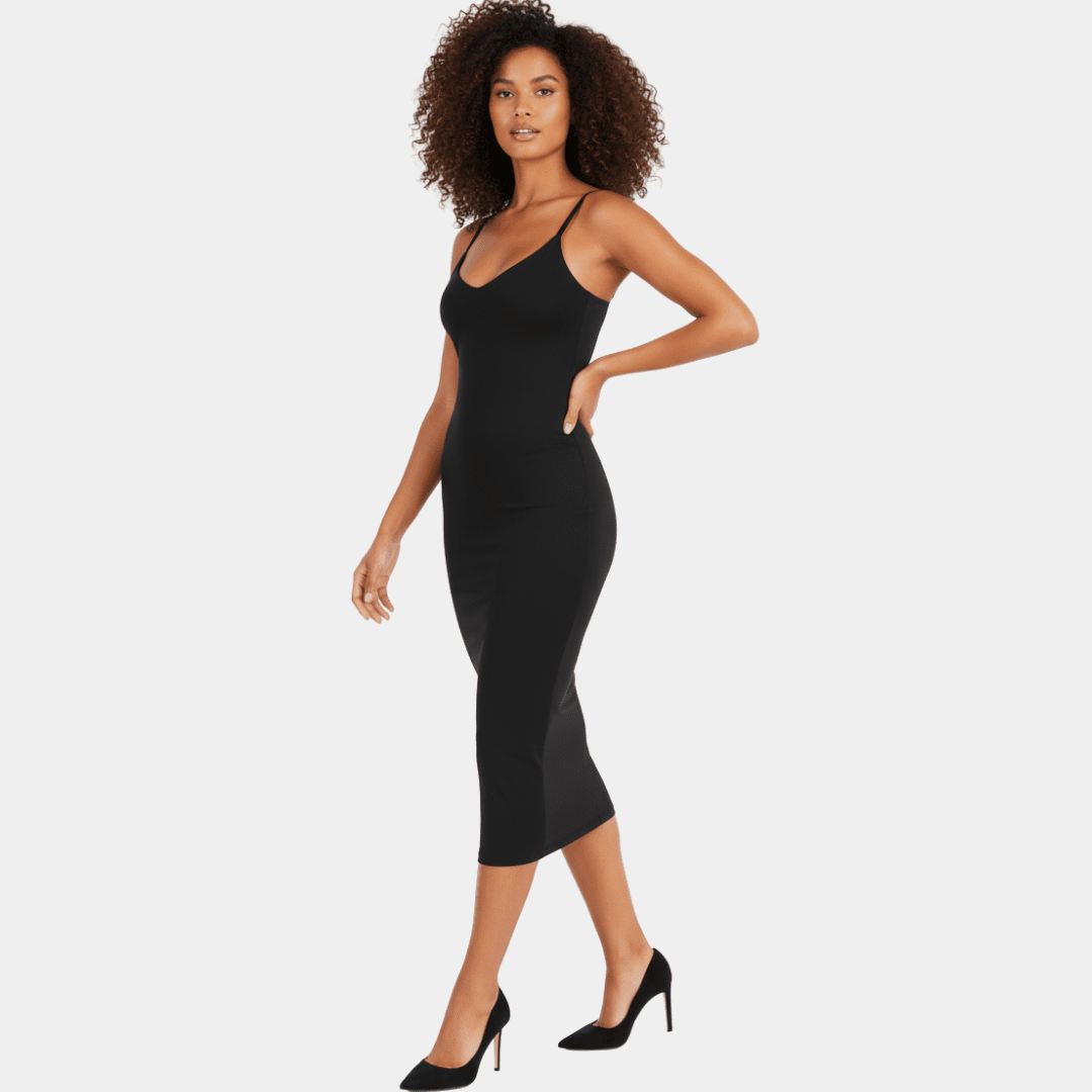 Midi Spaghetti Strap Shaping Dress - Luxmery