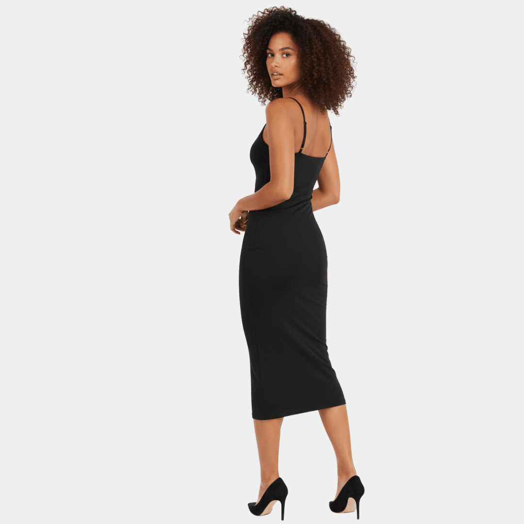 Midi Spaghetti Strap Shaping Dress - Luxmery