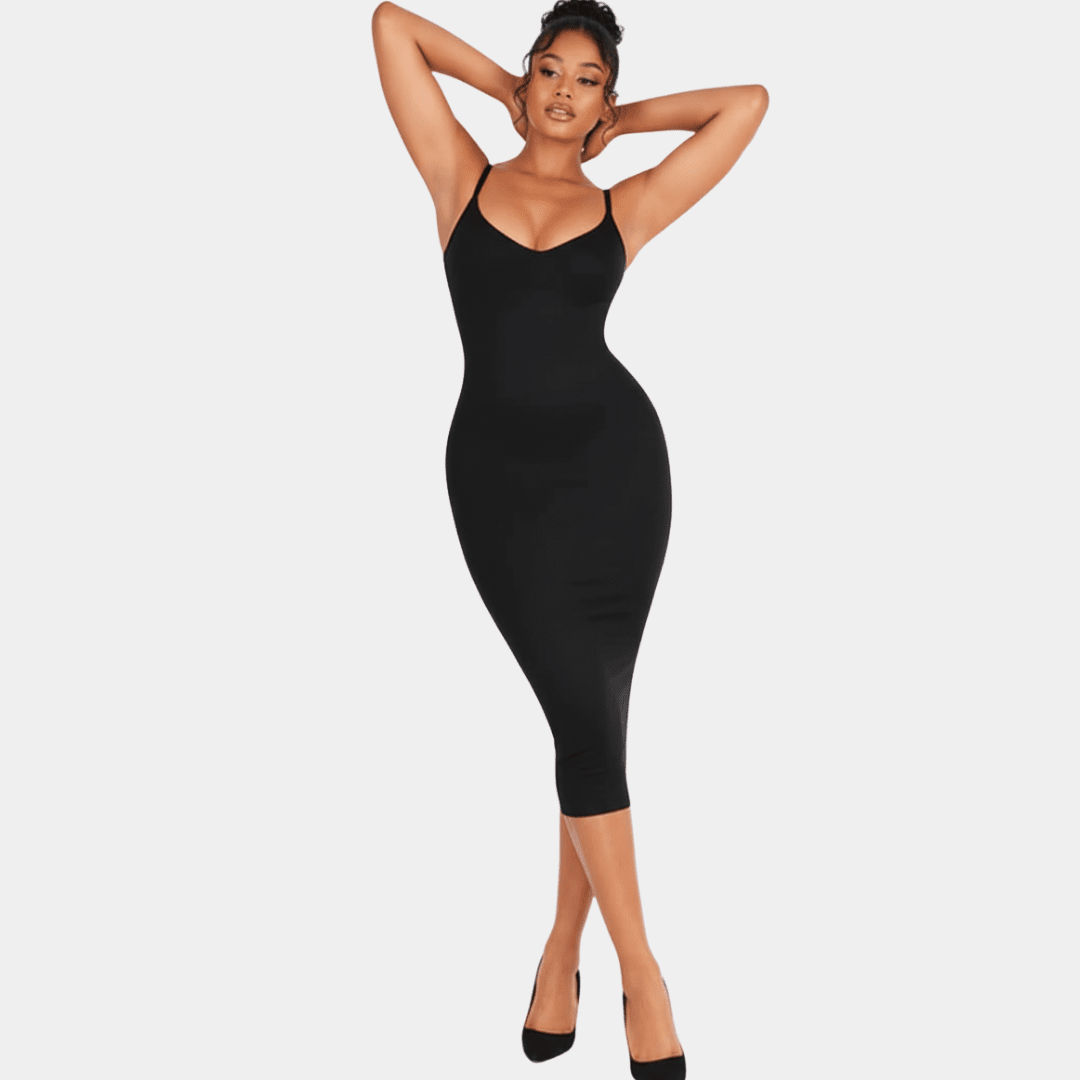 Midi Spaghetti Strap Shaping Dress - Luxmery