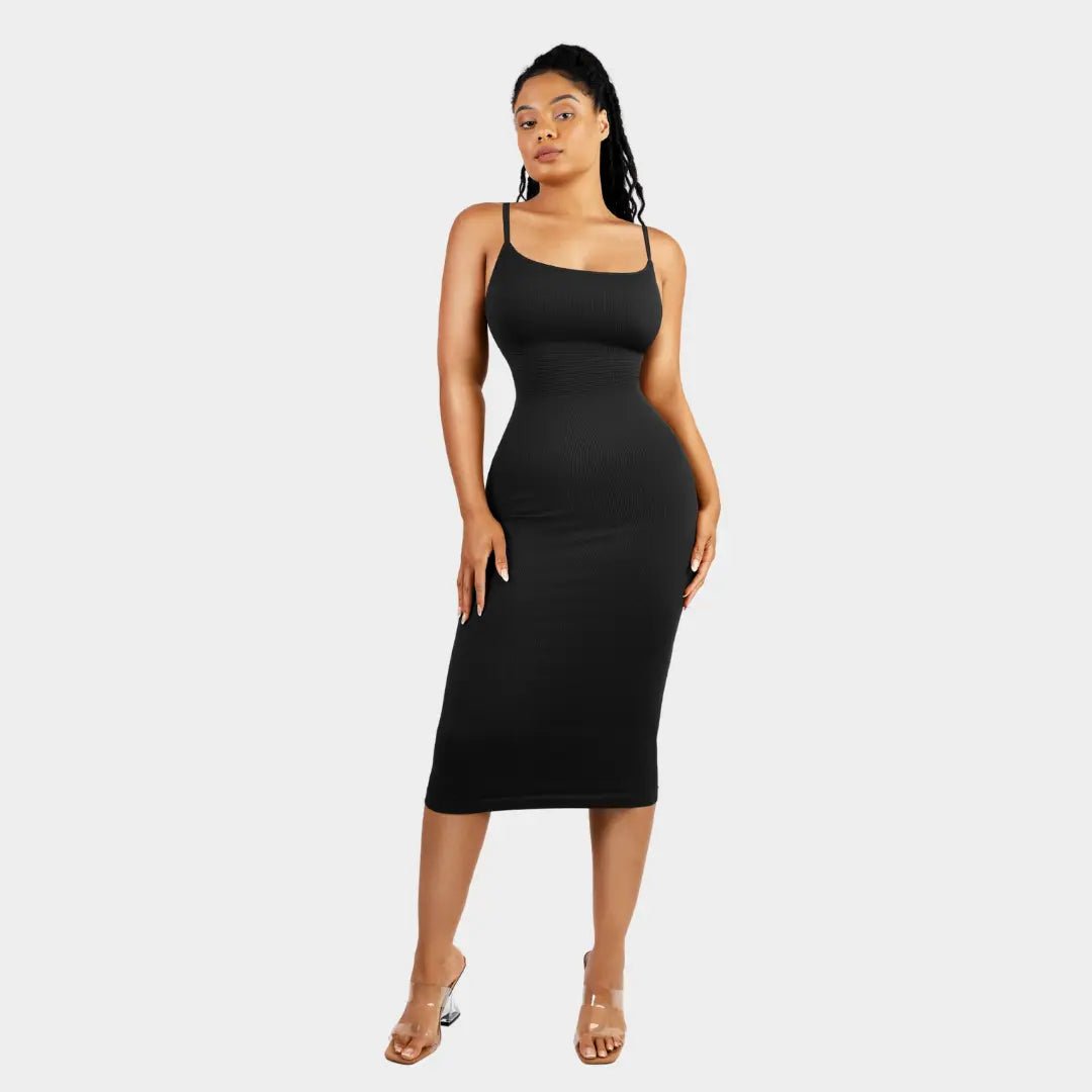 Midi Spaghetti Strap Shaping Dress - Luxmery