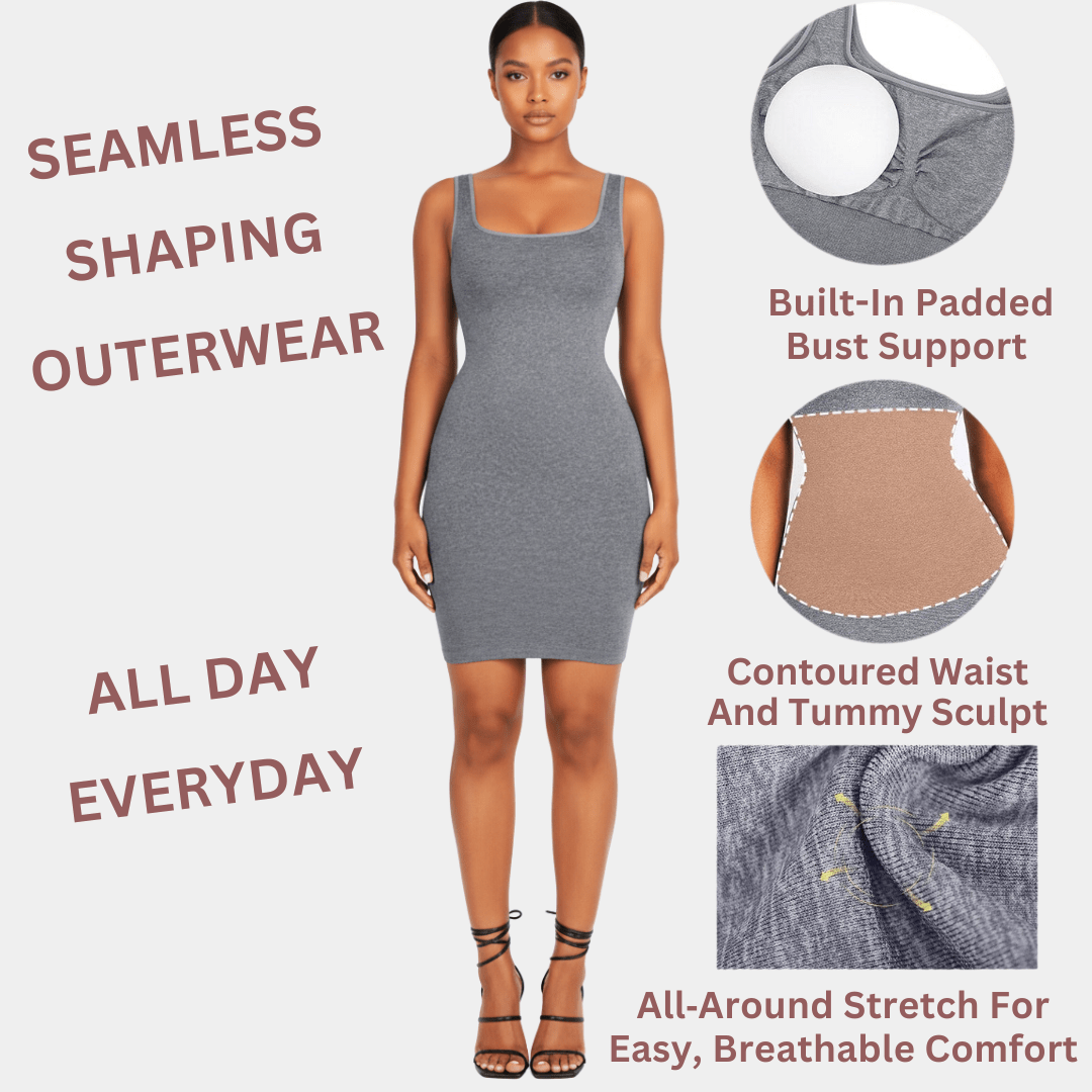 Mini Square Neck Sculpting Dress - Luxmery