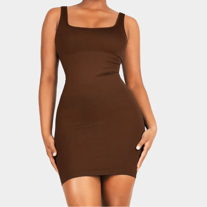 Mini Square Neck Sculpting Dress - Luxmery