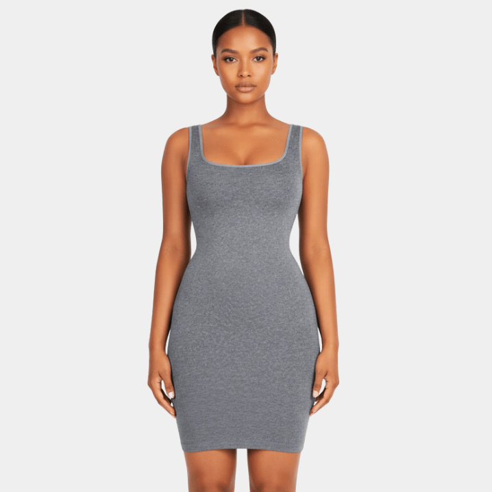 Mini Square Neck Sculpting Dress - Luxmery