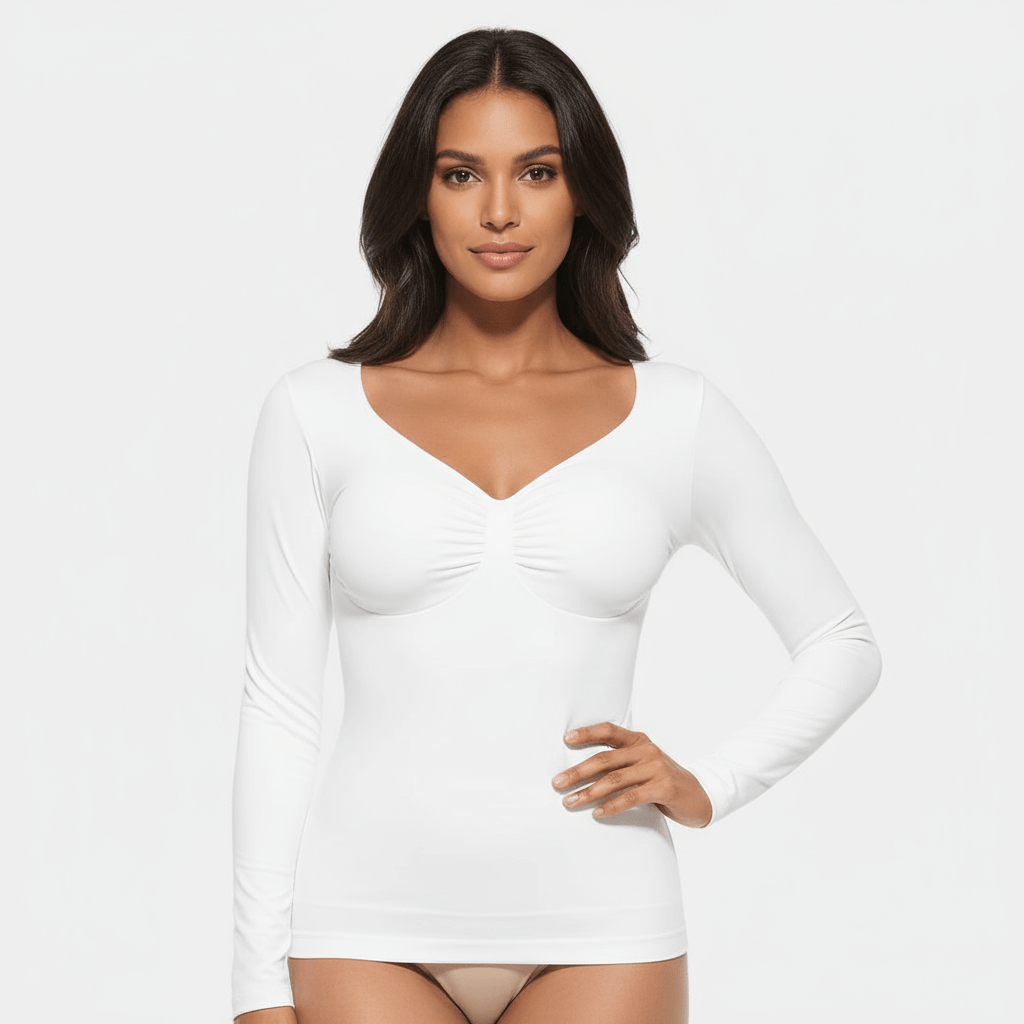 SculptFit Long Sleeve Diamond Neck Cami - Luxmery