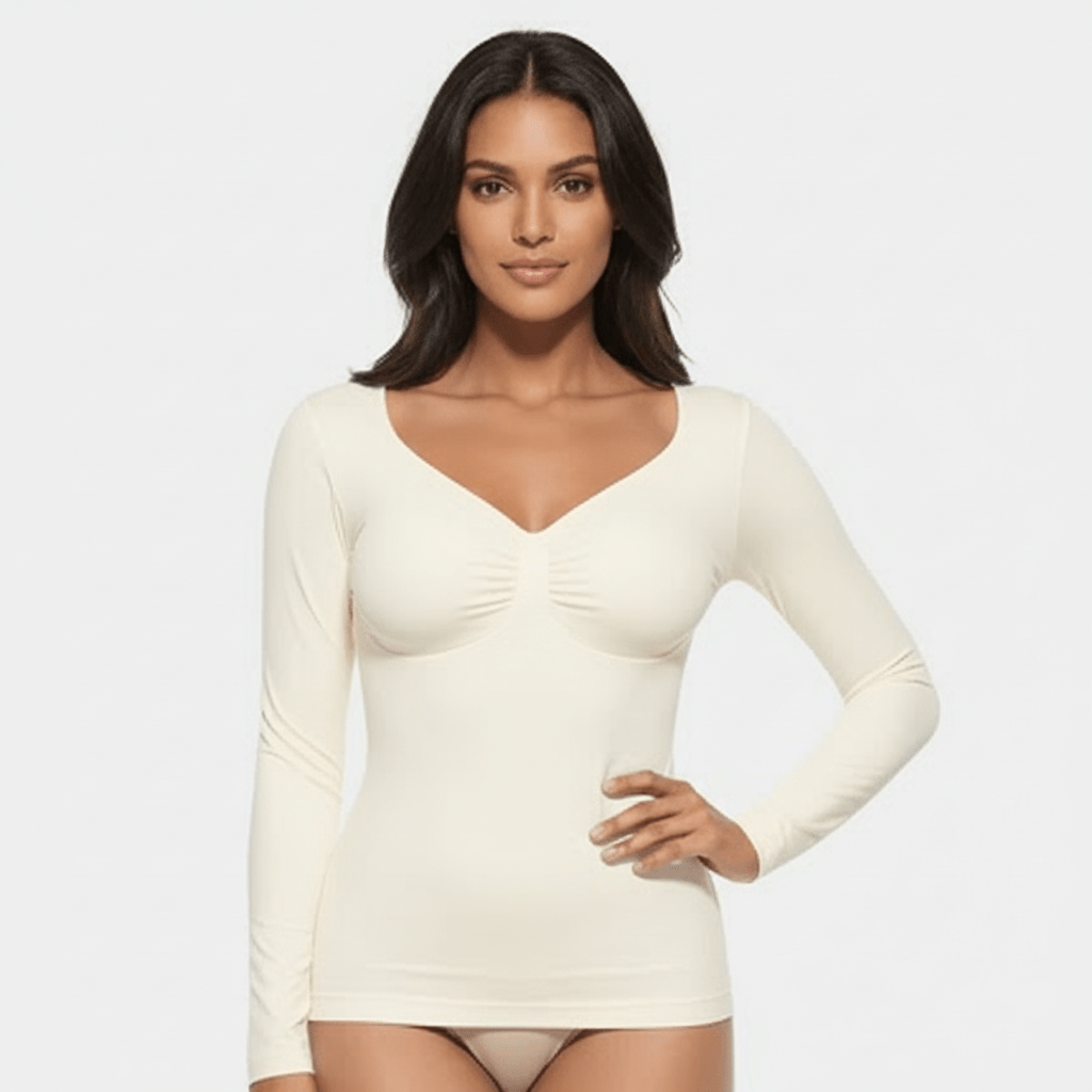 SculptFit Long Sleeve Diamond Neck Cami - Luxmery