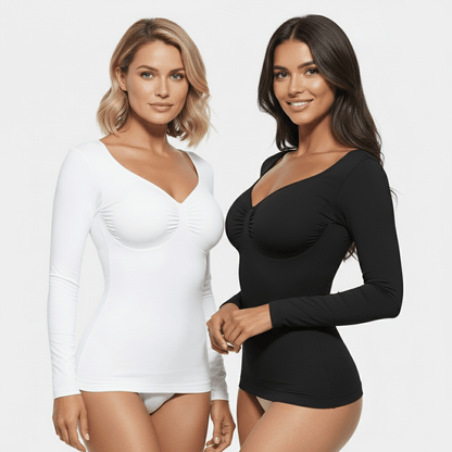 SculptFit Long Sleeve Diamond Neck Cami - Luxmery