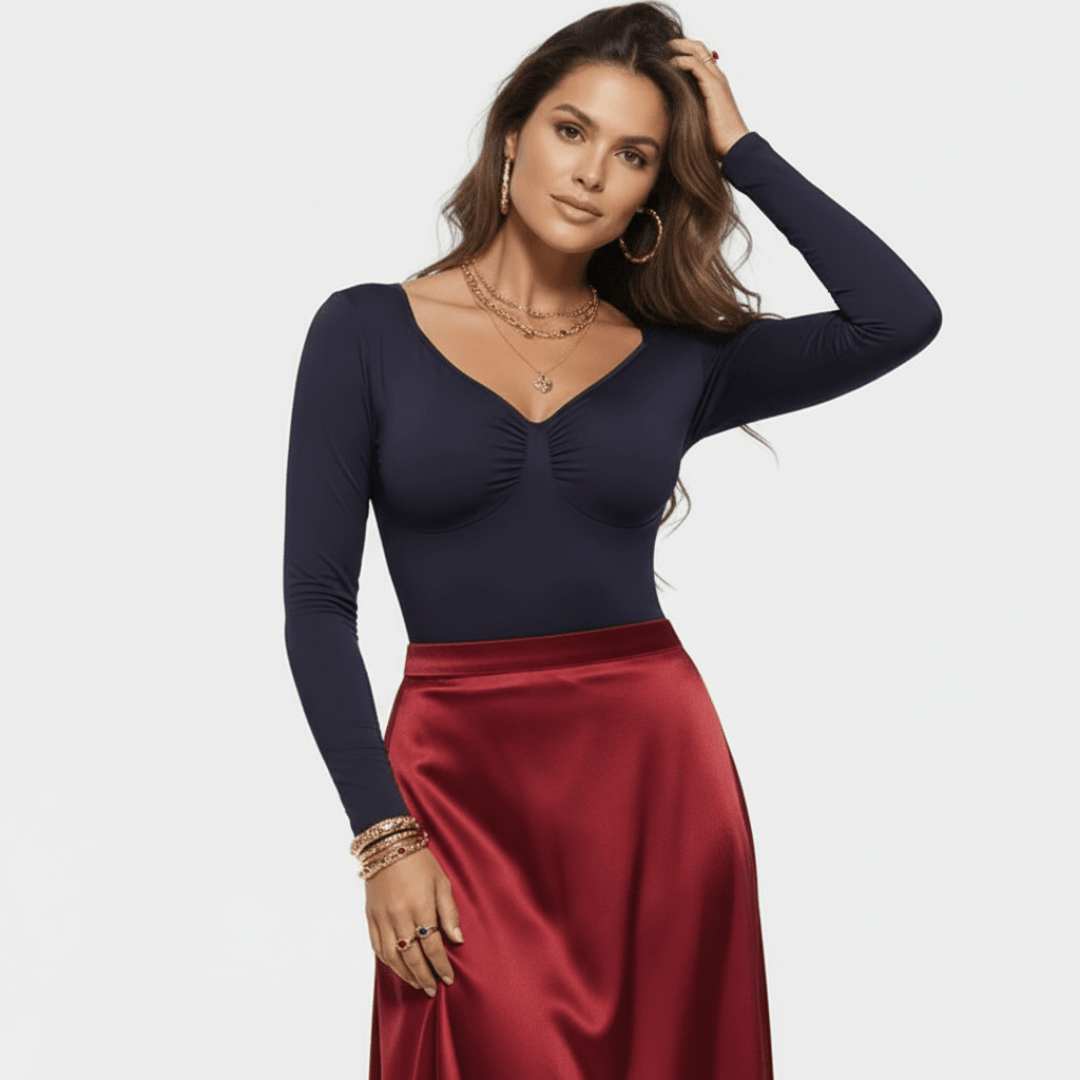 SculptFit Long Sleeve Diamond Neck Cami - Luxmery