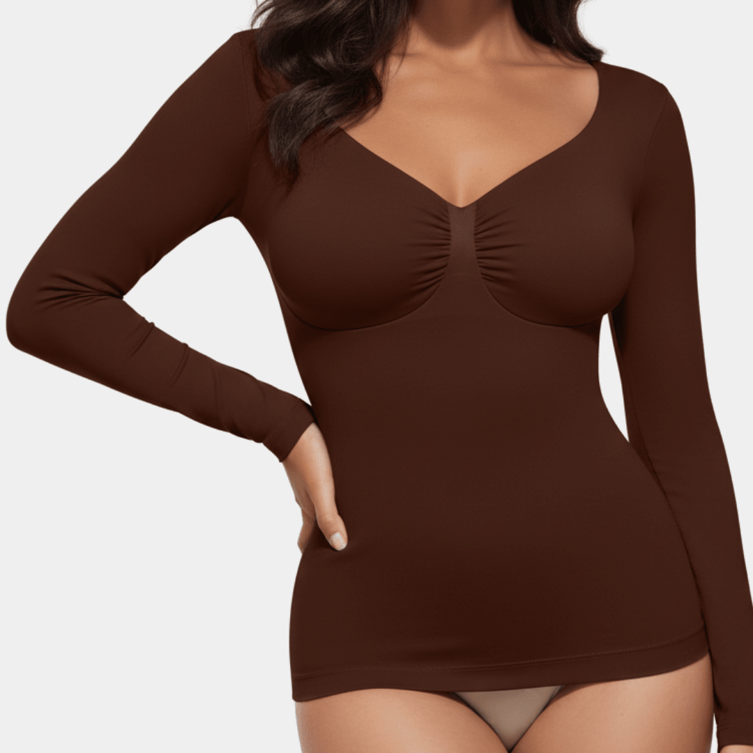 SculptFit Long Sleeve Diamond Neck Cami - Luxmery