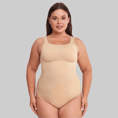 Sculpting Square Neck Thong Bodysuit - Luxmery
