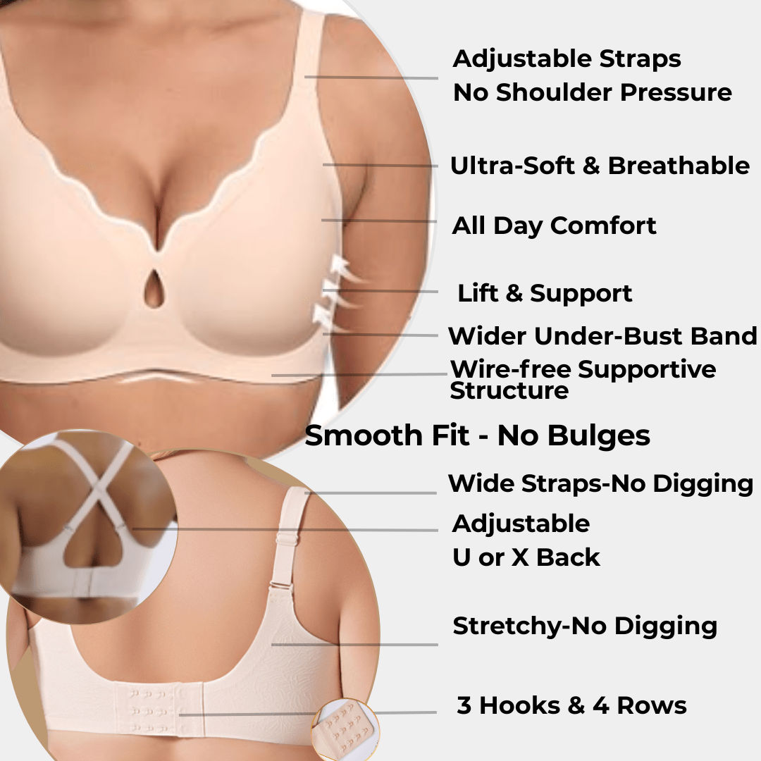 TrueCloud Scalloped Seamless Comfort Bra - Luxmery