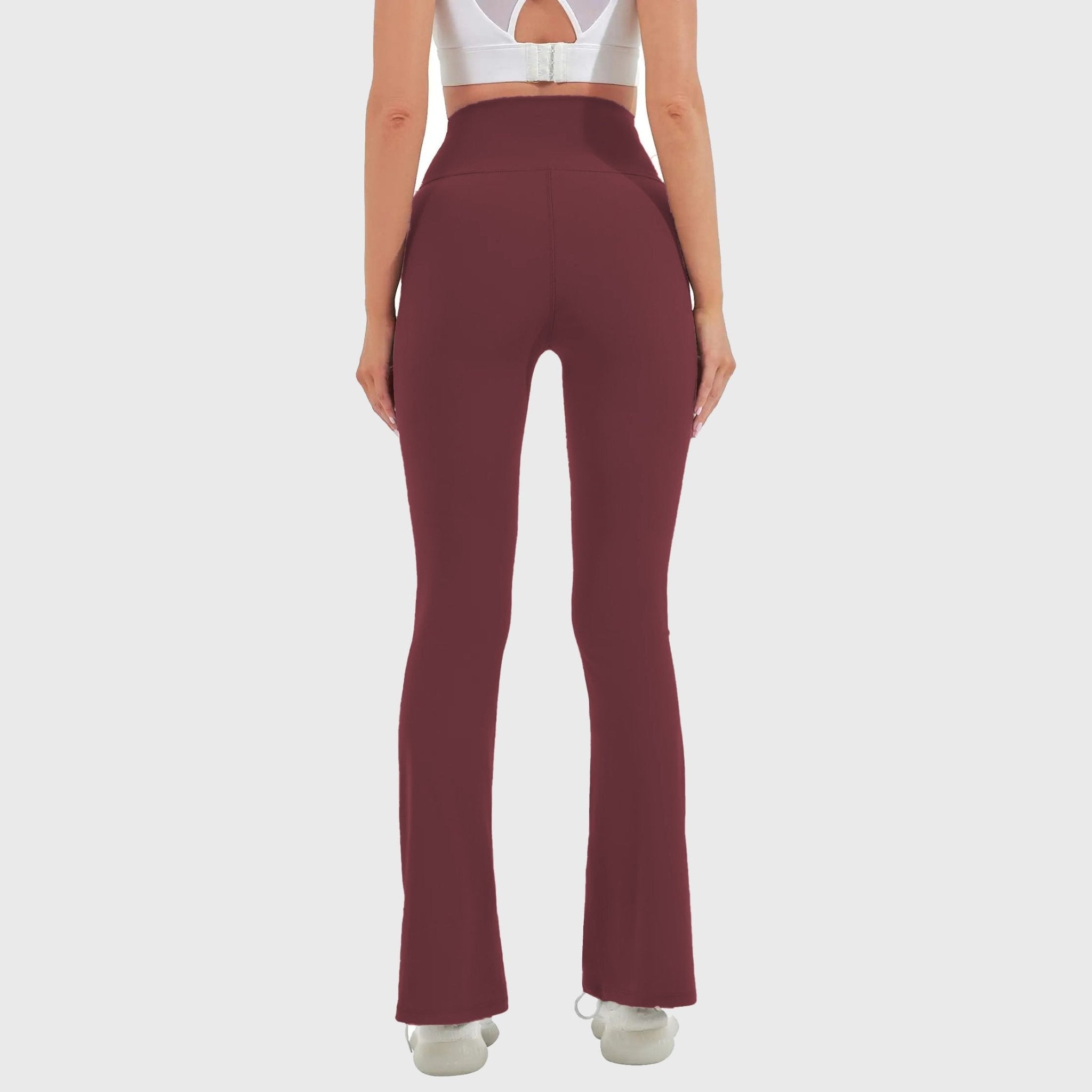 Cross Waisted Yoga Flare Pants - Luxmery