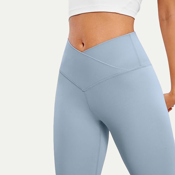 Cross Waisted Yoga Flare Pants - Luxmery