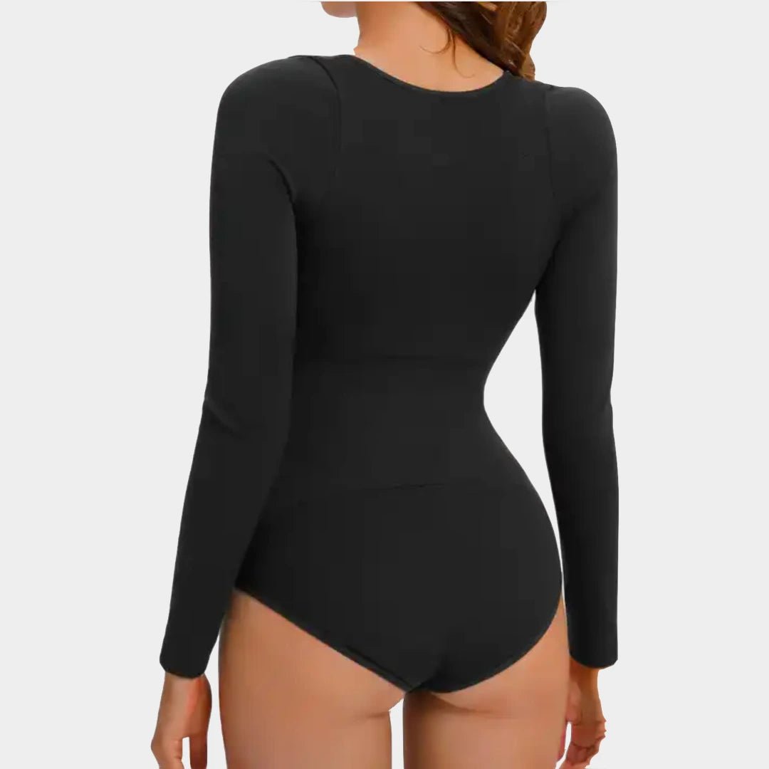 Long Sleeve V-Neck Bodysuit - Luxmery