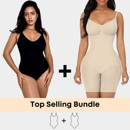 Luxmery Essentials Bundle - 1 Sculpting Bodysuit + 1 Full Bodysuit - Luxmery