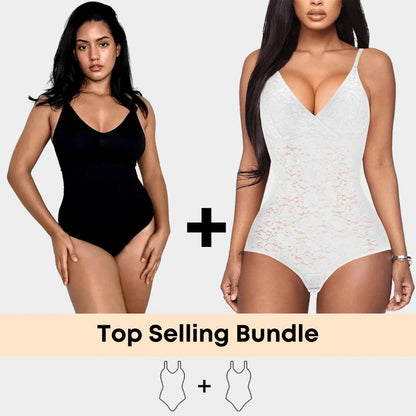 Luxmery Essentials Bundle - 1 Sculpting Bodysuit + 1 Lingerie Bodysuit - Luxmery