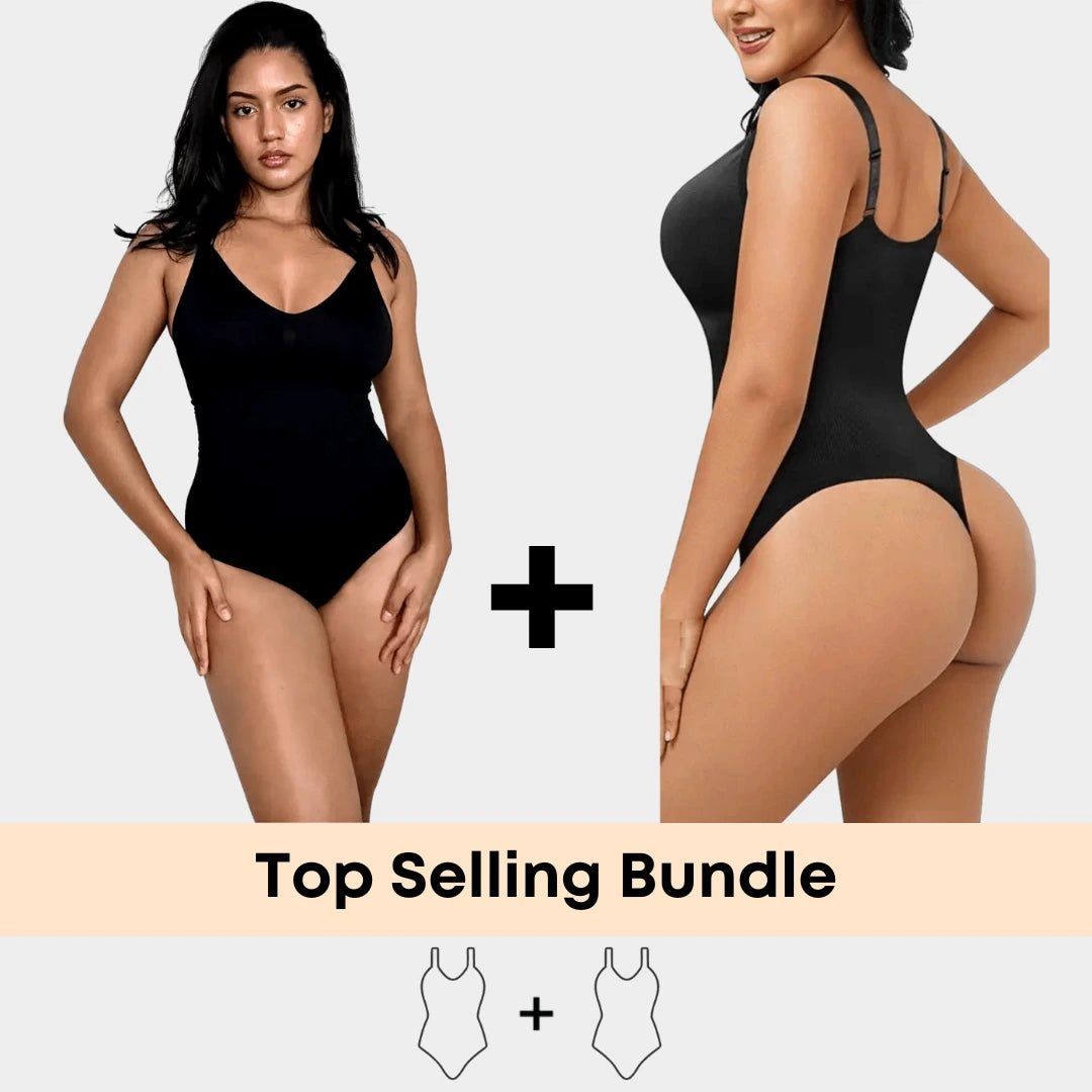 Luxmery Essentials Bundle - 1 Sculpting Bodysuit + 1 Sculpting Thong Bodysuit - Luxmery