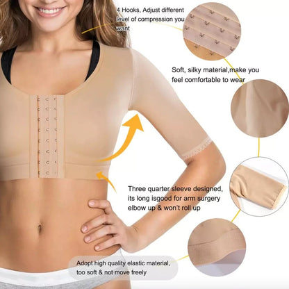 Sleeve Compression Front Closure Bra - Luxmery