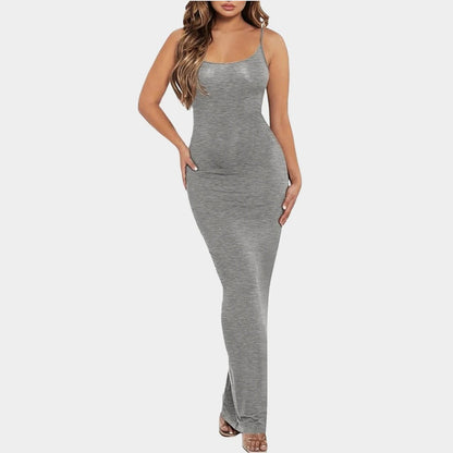 Square Neck Sculpting Maxi Dress - Luxmery